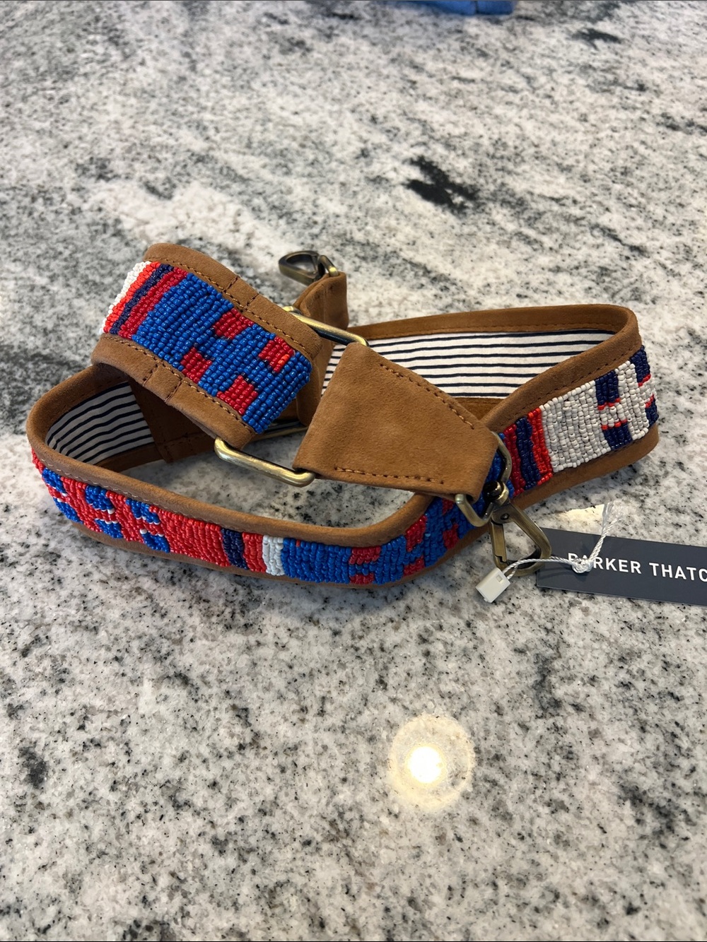 Parker Thatch: Beaded & Suede Crossbody Strap - Geometric NWT!